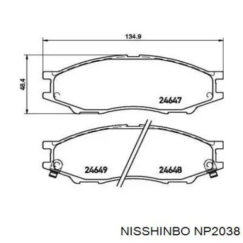 Купити NP2038 Nisshinbo Колодки гальмівні передні, дискові