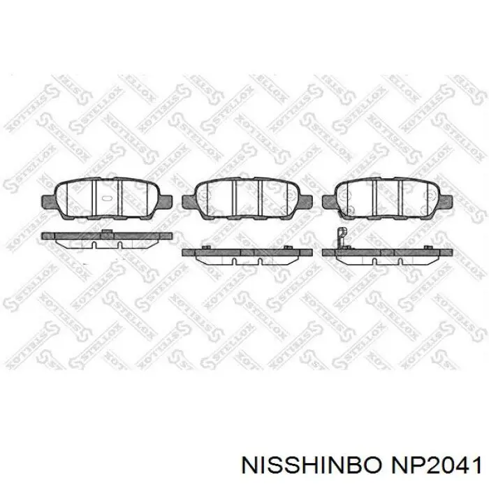 NP2041 Nisshinbo Колодки гальмівні задні, дискові