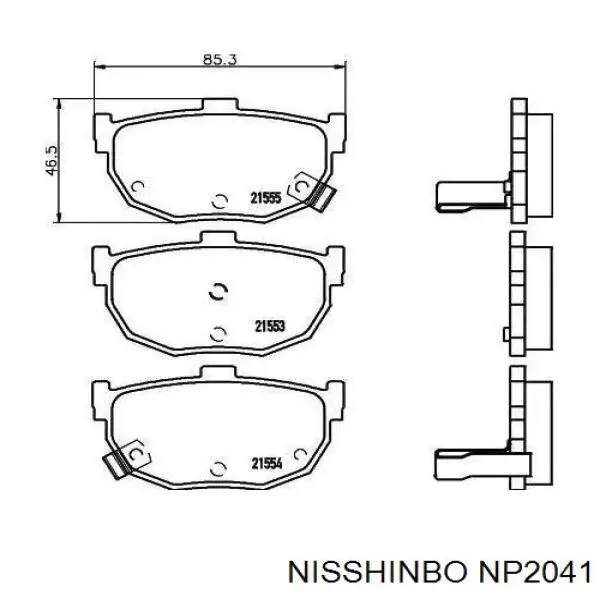 Задні гальмівні колодки Nisshinbo NP2041 ціна, від 26.42 USD