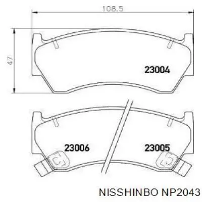 Гальмівні колодки Nisshinbo NP2043 ціна, від 16.47 USD