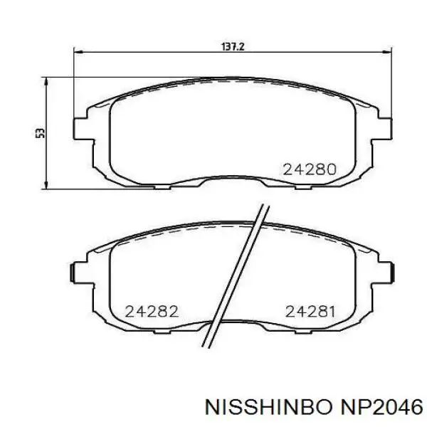 Купити NP2046 Nisshinbo Колодки гальмівні передні, дискові