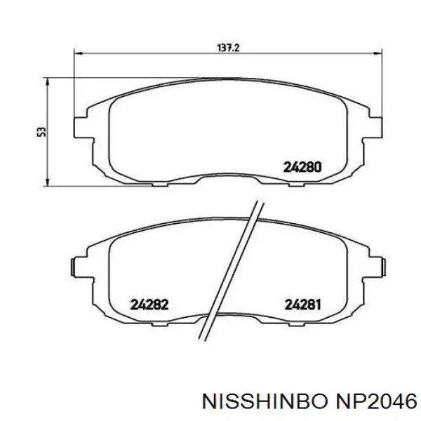 Колодки гальмівні передні, дискові NP2046 Nisshinbo