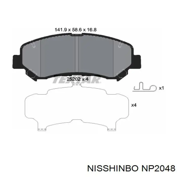 Гальмівні колодки Nisshinbo NP2048 ціна, від 28.12 USD