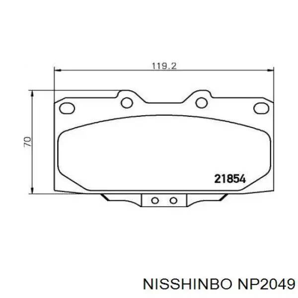 Колодки гальмівні передні, дискові NP2049 Nisshinbo