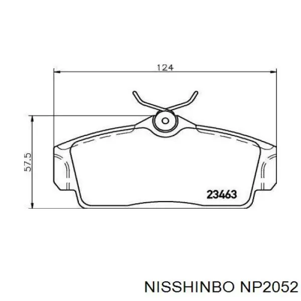 NP2052 Nisshinbo колодки гальмівні передні, дискові