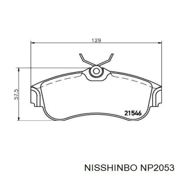NP2053 Nisshinbo колодки гальмівні передні, дискові