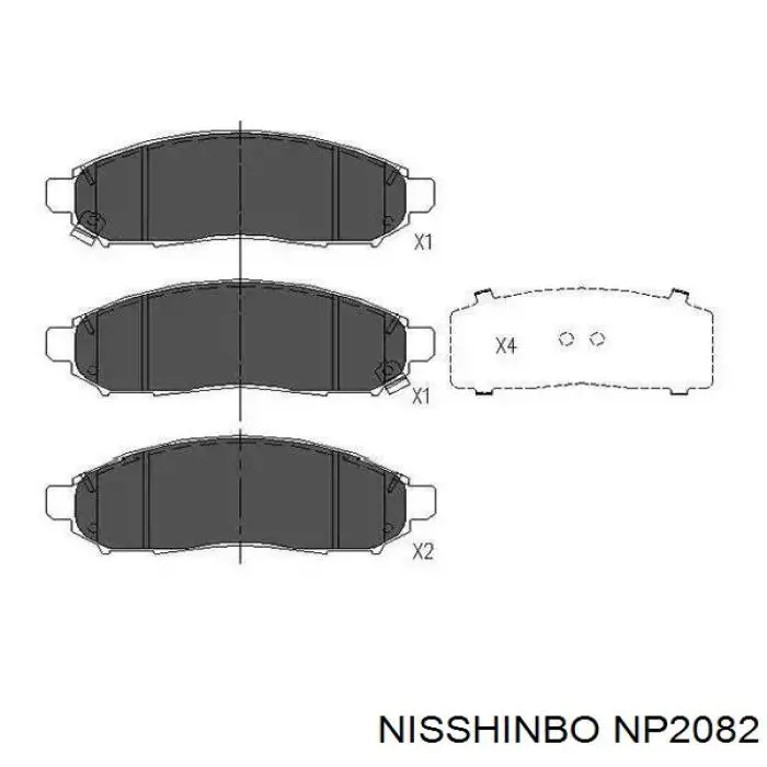 Купити NP2082 Nisshinbo Колодки гальмівні передні, дискові