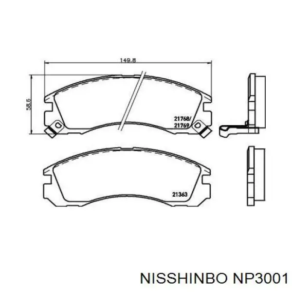 Гальмівні колодки Nisshinbo NP3001 ціна, від 25.34 USD
