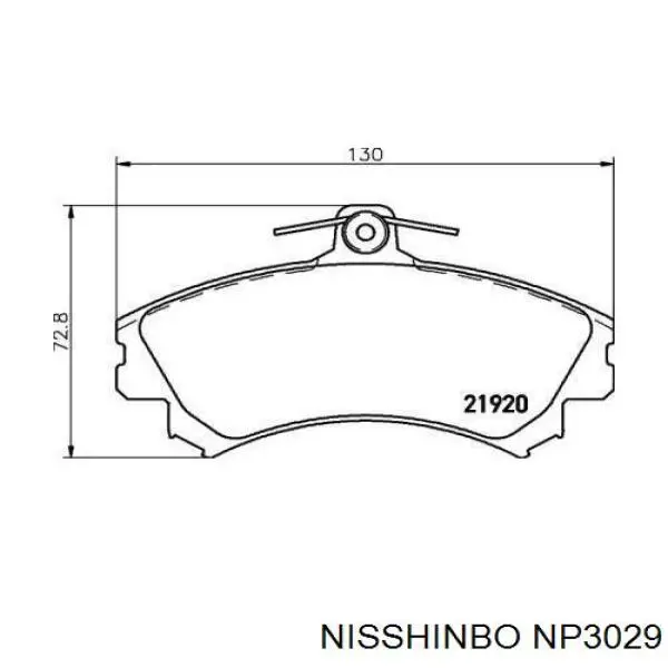 Колодки гальмівні передні, дискові NP3029 Nisshinbo