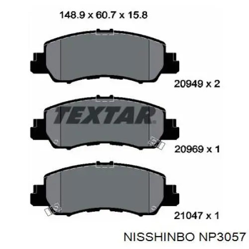 Купити 4605B481 Mitsubishi Колодки гальмівні передні, дискові