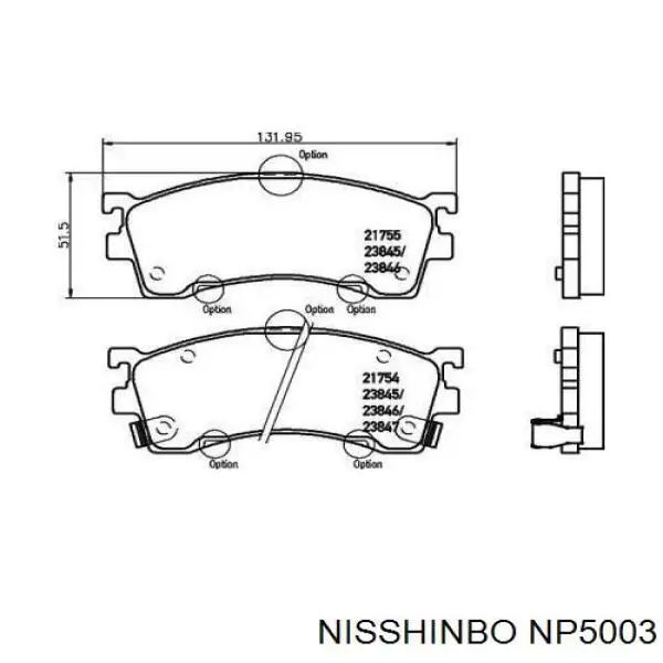NP5003 Nisshinbo колодки гальмівні передні, дискові
