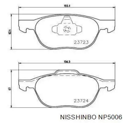 Колодки гальмівні передні, дискові NP5006 Nisshinbo