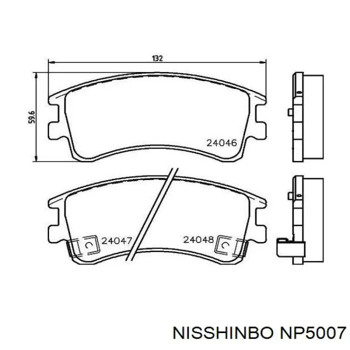 NP5007 Nisshinbo колодки гальмівні передні, дискові