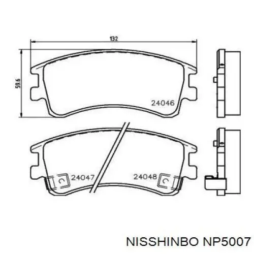 Купити NP5007 Nisshinbo Колодки гальмівні передні, дискові