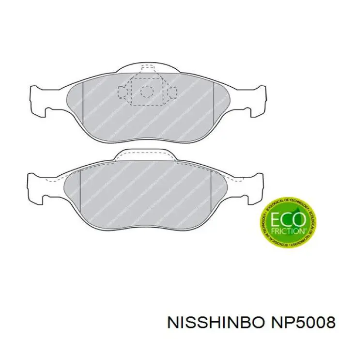 Купити NP5008 Nisshinbo Колодки гальмівні передні, дискові