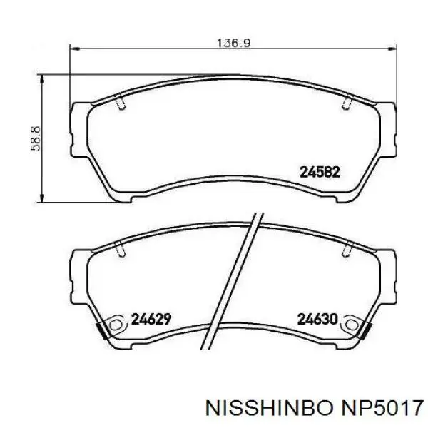 Гальмівні колодки Nisshinbo NP5017 ціна, від 26.22 USD