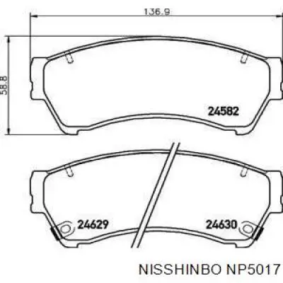 Передні тормозні колодки NP5017 Nisshinbo