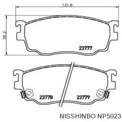 Колодки гальмівні передні, дискові NP5023 Nisshinbo