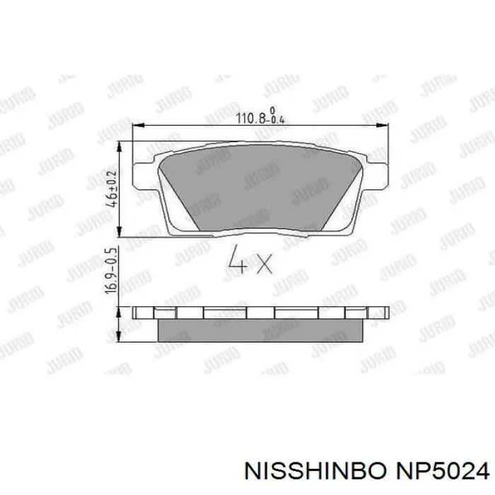 Задні гальмівні колодки Nisshinbo NP5024 ціна, від 21.29 USD