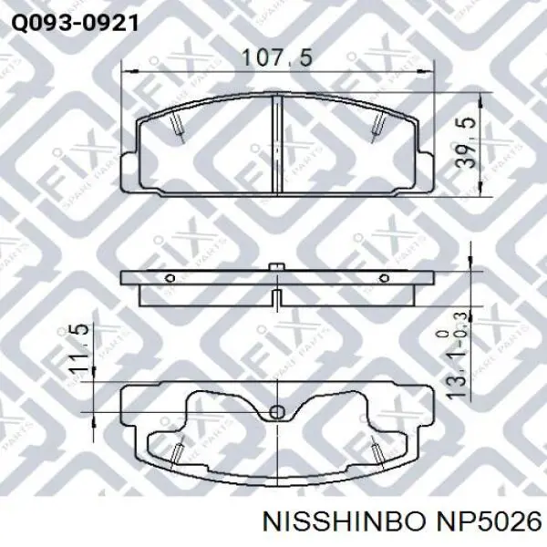 Задні гальмівні колодки Nisshinbo NP5026 ціна, від 20.39 USD