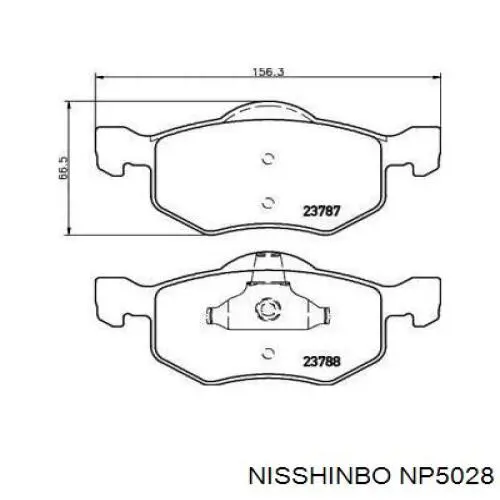 Гальмівні колодки Nisshinbo NP5028 ціна, від 26.47 USD