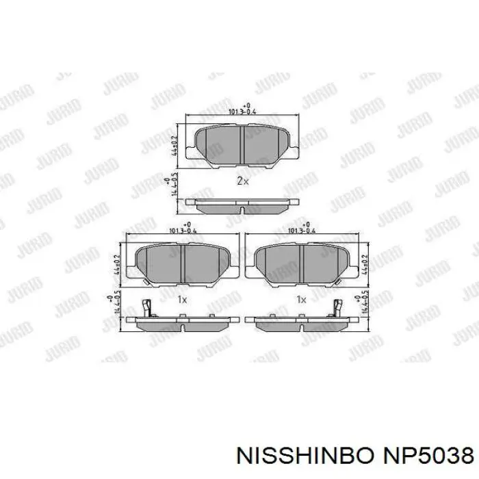 Колодки гальмові задні, дискові NP5038 Nisshinbo