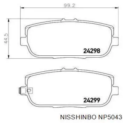 Купити NP5043 Nisshinbo Задні колодки