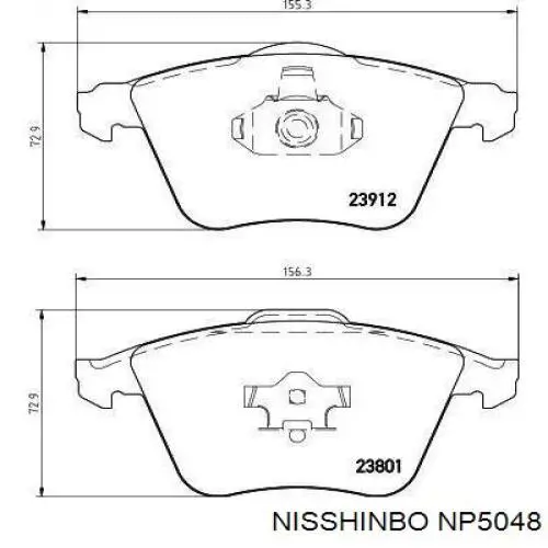 Колодки гальмівні передні, дискові NP5048 Nisshinbo