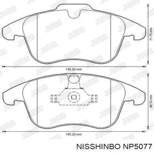 Купити NP5077 Nisshinbo Колодки гальмівні передні, дискові