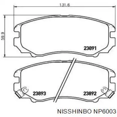 Передні тормозні колодки NP6003 Nisshinbo