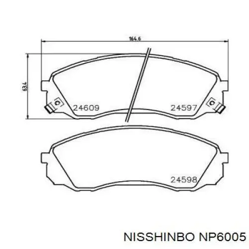 Купити NP6005 Nisshinbo Колодки гальмівні передні, дискові