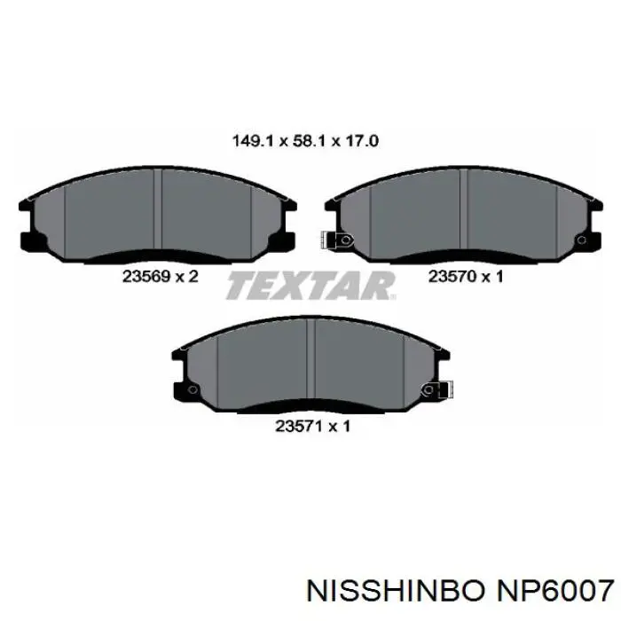 Гальмівні колодки Nisshinbo NP6007 ціна, від 21.56 USD