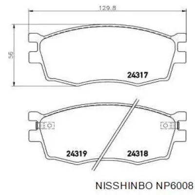 Купити NP6008 Nisshinbo Колодки гальмівні передні, дискові