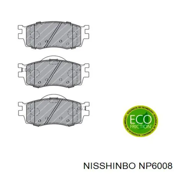 Гальмівні колодки Nisshinbo NP6008 ціна, від 17.74 USD