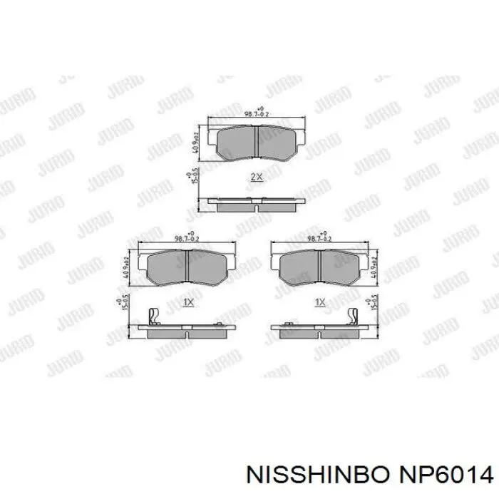 Задні гальмівні колодки Nisshinbo NP6014 ціна, від 10.97 USD