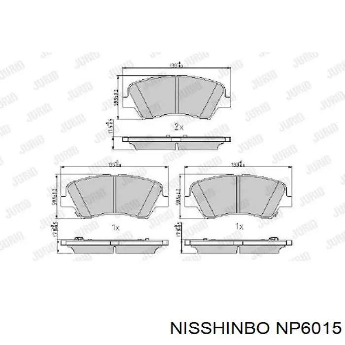 NP6015 Nisshinbo колодки гальмівні передні, дискові