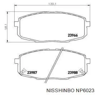 Гальмівні колодки Nisshinbo NP6023 ціна, від 19.00 USD