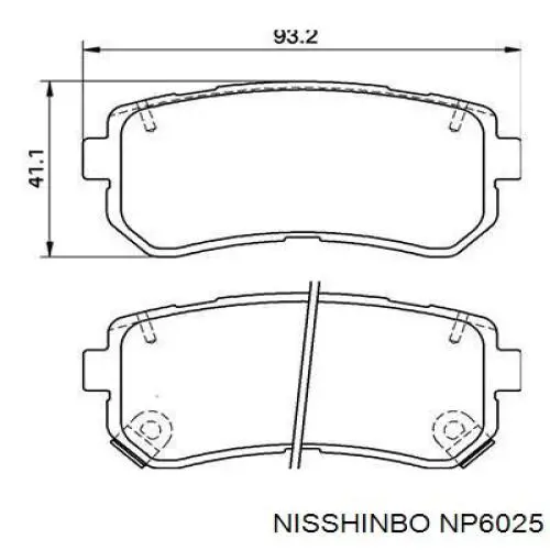 Задні дискові колодки Nisshinbo NP6025