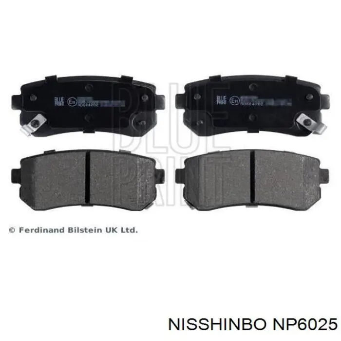 NP6025 Nisshinbo Колодки гальмівні задні, дискові
