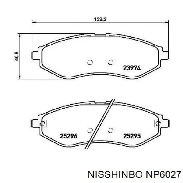 NP6027 Nisshinbo колодки гальмівні передні, дискові