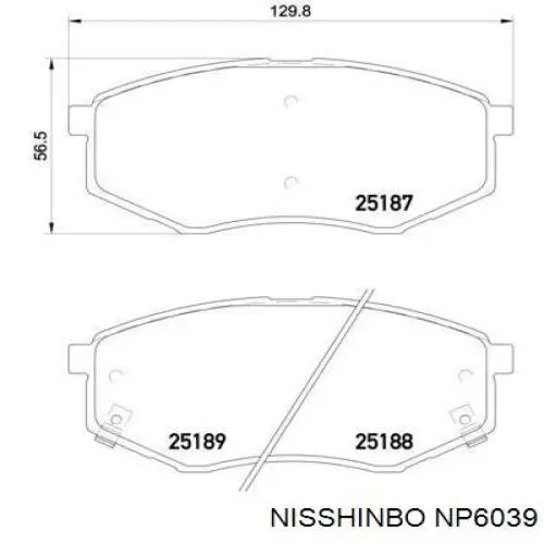 Гальмівні колодки Nisshinbo NP6039 ціна, від 23.03 USD
