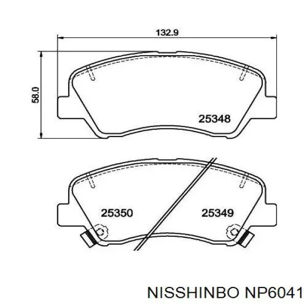 Колодки гальмівні передні, дискові NP6041 Nisshinbo