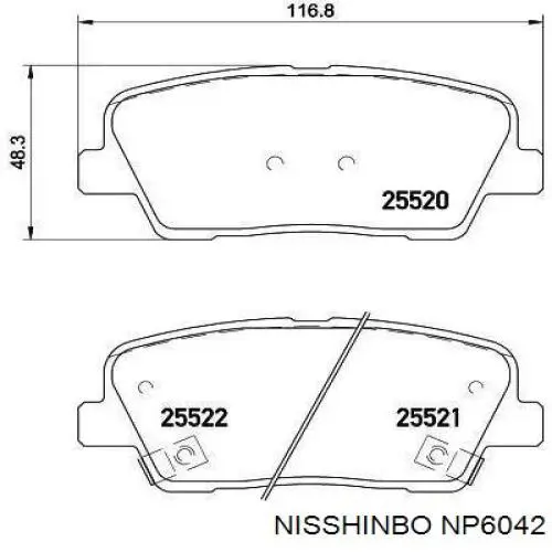 Купити NP6042 Nisshinbo Задні колодки