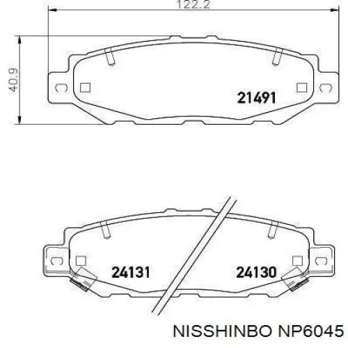 Задні гальмівні колодки Nisshinbo NP6045 ціна, від 10.97 USD