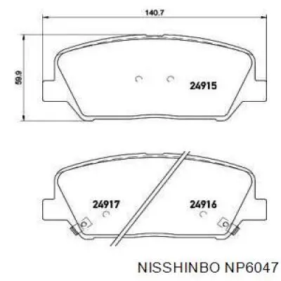 Гальмівні колодки Nisshinbo NP6047 ціна, від 24.70 USD