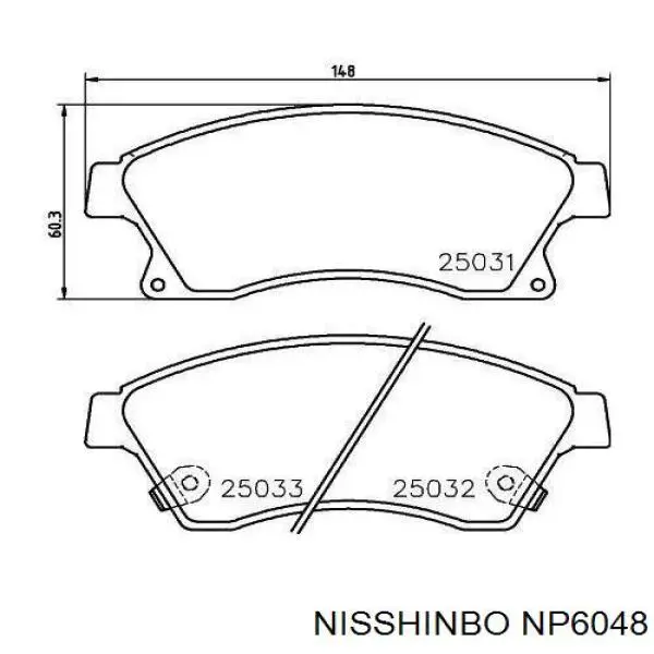 Гальмівні колодки Nisshinbo NP6048 ціна, від 21.56 USD
