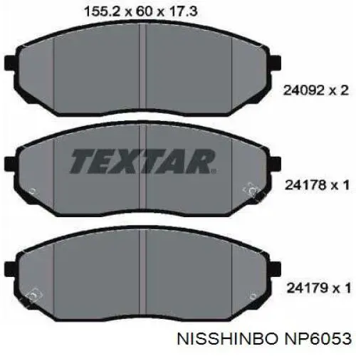 Купити NP6053 Nisshinbo Колодки гальмівні передні, дискові
