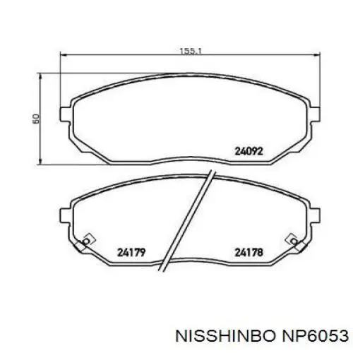 Колодки гальмівні передні, дискові NP6053 Nisshinbo