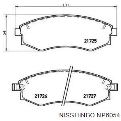 Колодки гальмівні передні, дискові NP6054 Nisshinbo