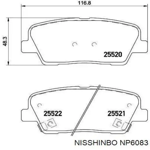 Купити NP6083 Nisshinbo Задні колодки
